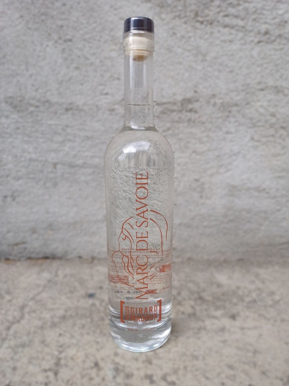 Marc de Savoie blanc 45% vol. 0,50L de la Maison Girard-Madoux à Chignin en Savoie